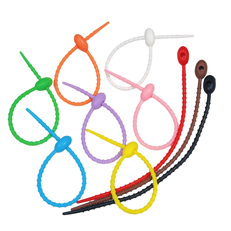 Cable Management Bag - Silikonowe klipsy do kabli, opaski zaciskowe,