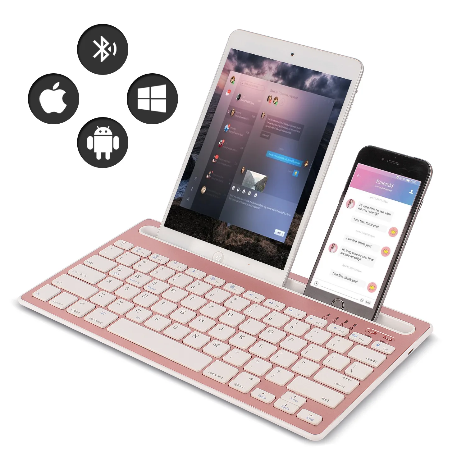 Laptop Ergonomic Accessories - Klawiatura Bluetooth kompatybilna z systemami Android/iOS/Windows,