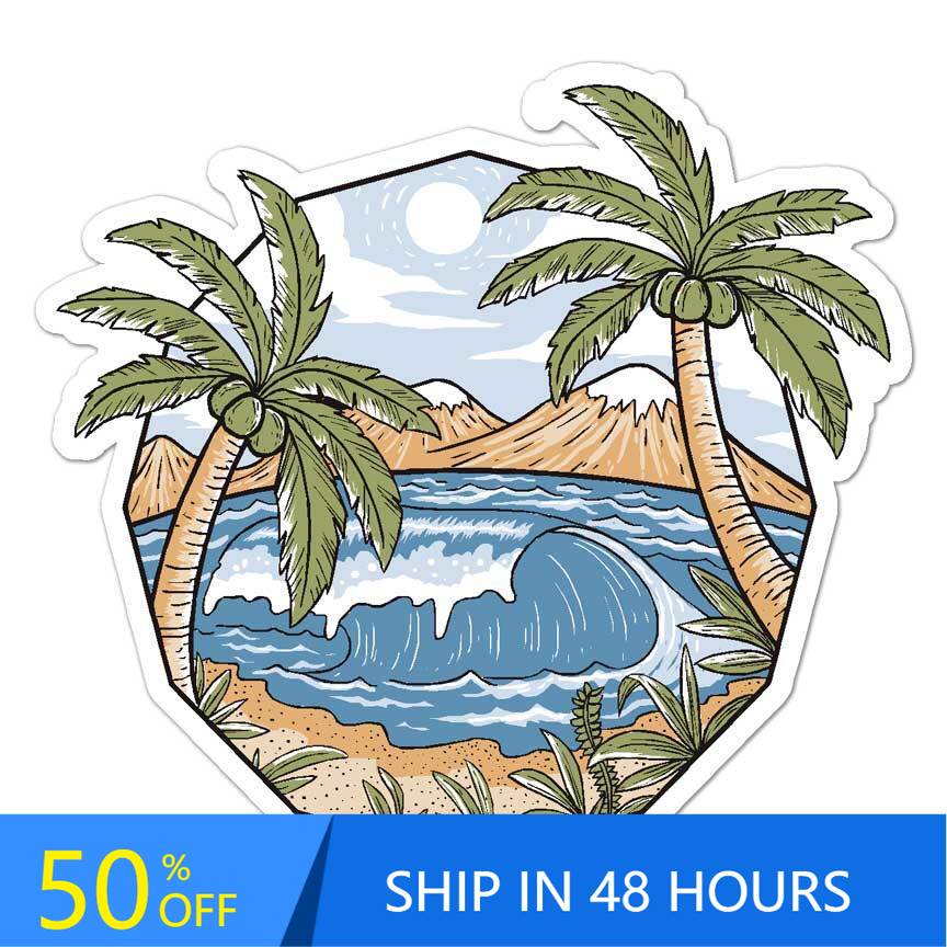 Laptop Unique Accessories - Palmy Plaża Surf, Retro Naklejka na