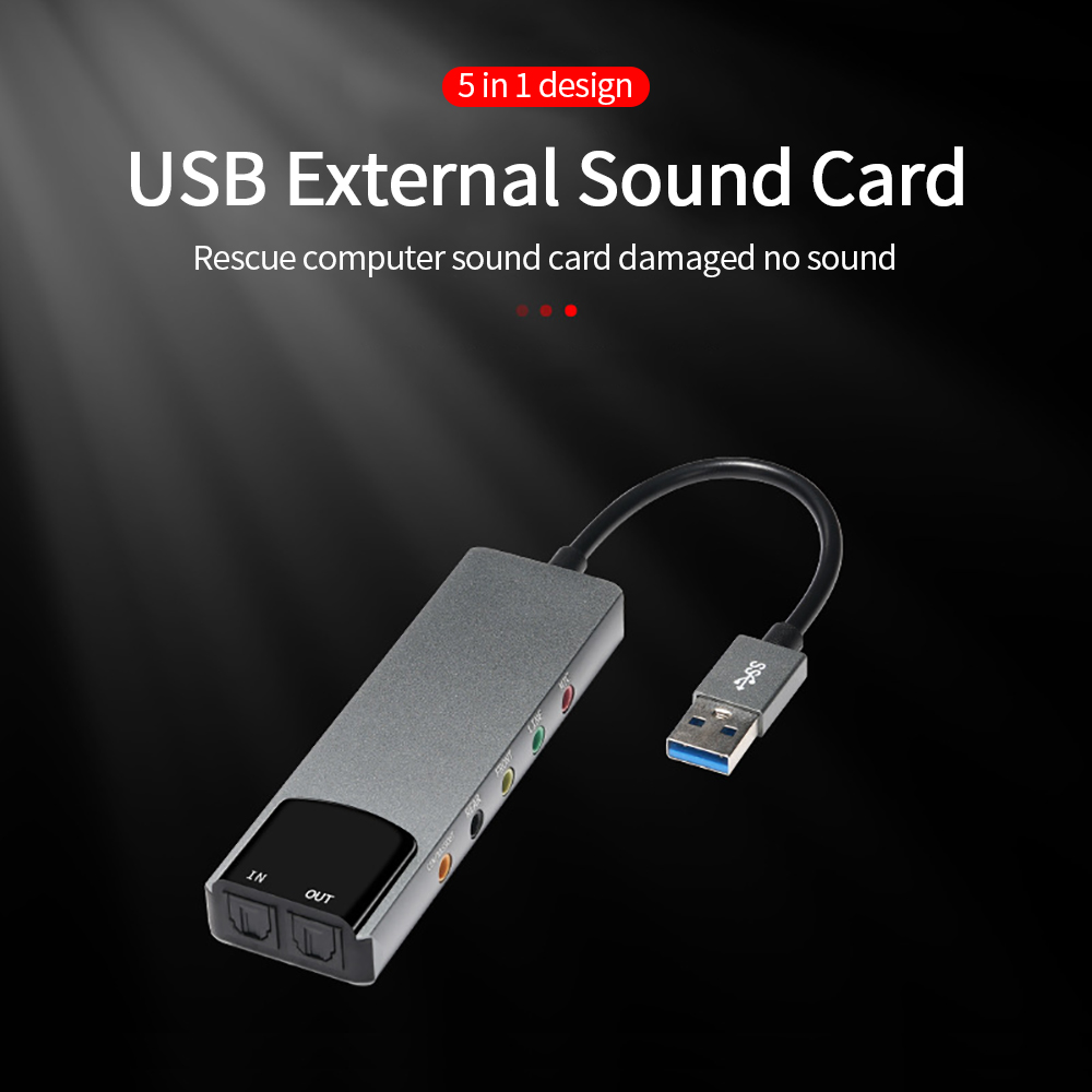 Laptop Accessories Headphones - Zewnętrzna optyczna karta dźwiękowa USB 6