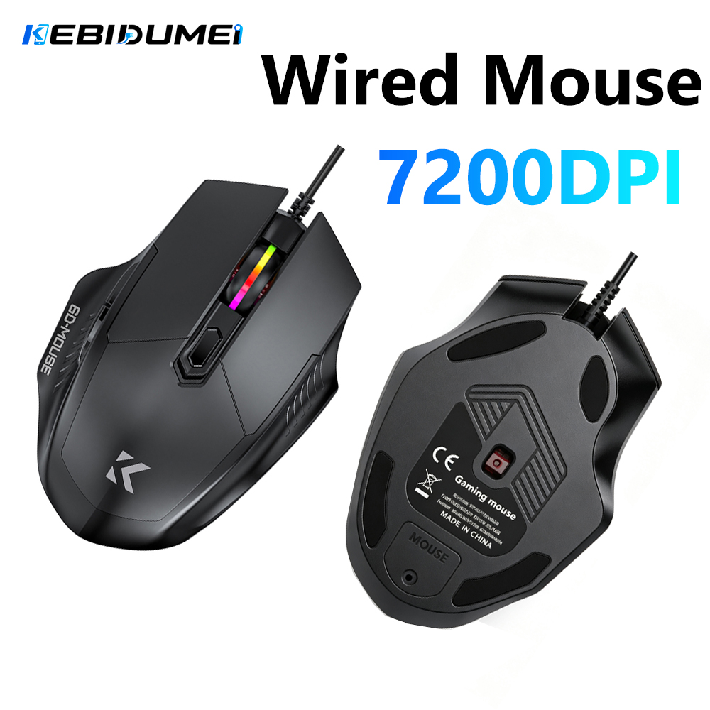 Laptop Electronics Accessories - Mysz przewodowa KEBIDUMEI 7200DPI, 6 przycisków,