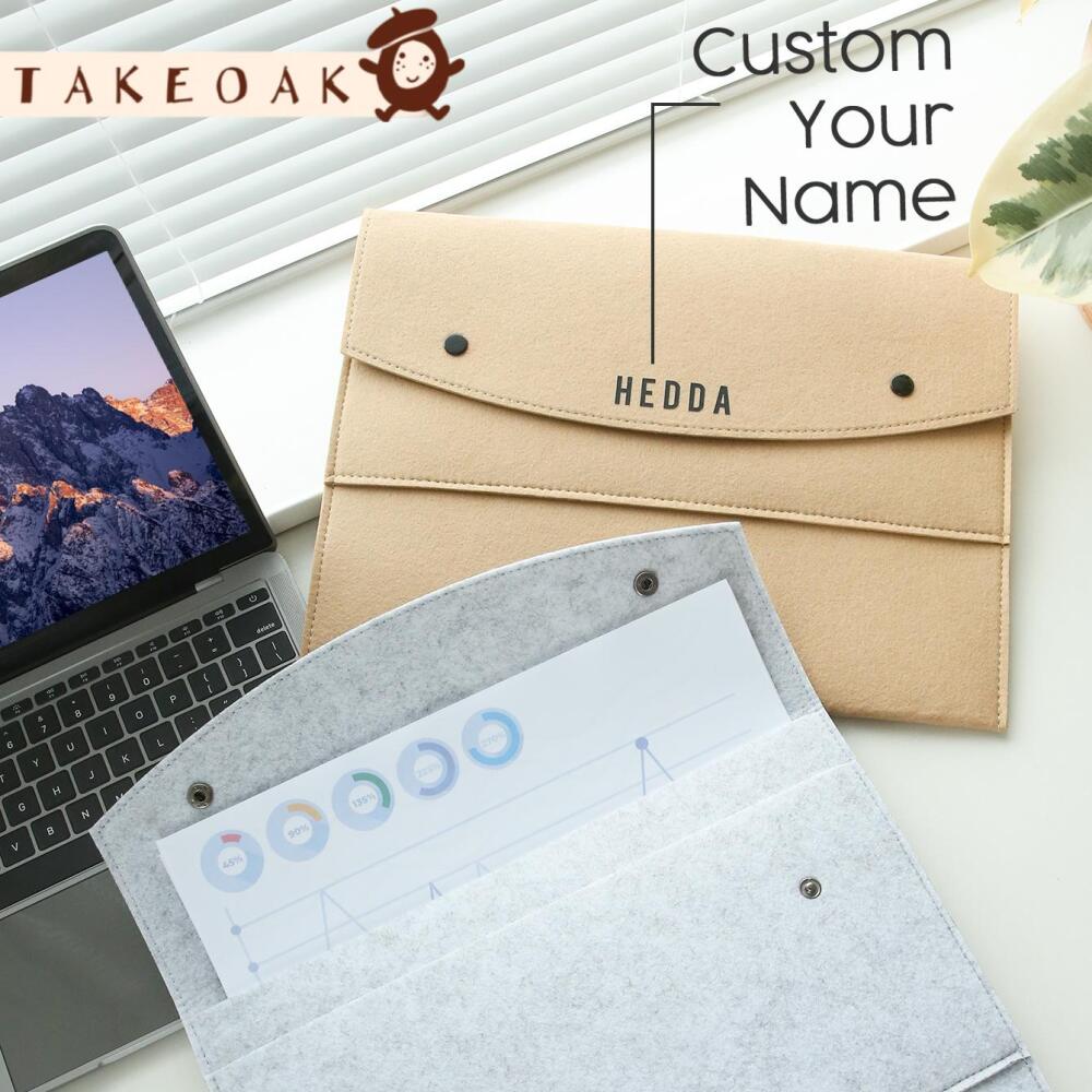 Laptop Accessories Name - Personalizowana filcowa teczka na dokumenty z