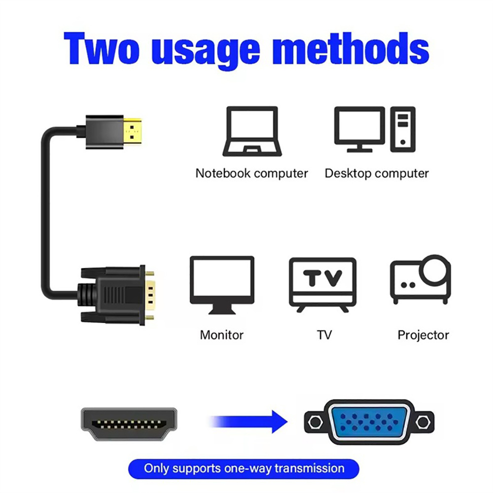 Hdmi Vga Adapter - Kabel HDMI do VGA 1.8M, konwerter