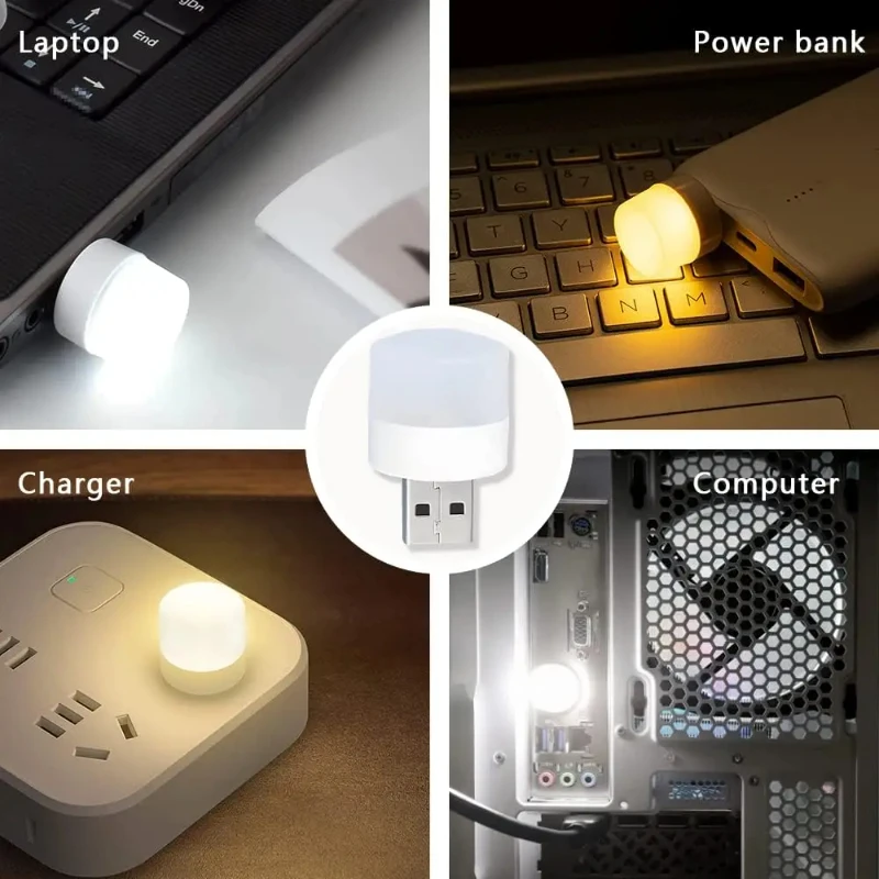 Laptop Accessories Light - Mini Lampka Nocna USB Ciepła Biel