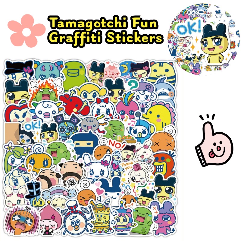 Laptop Accessory - Japońskie naklejki Tamagotchi, elektroniczny zwierzak Mametchi
