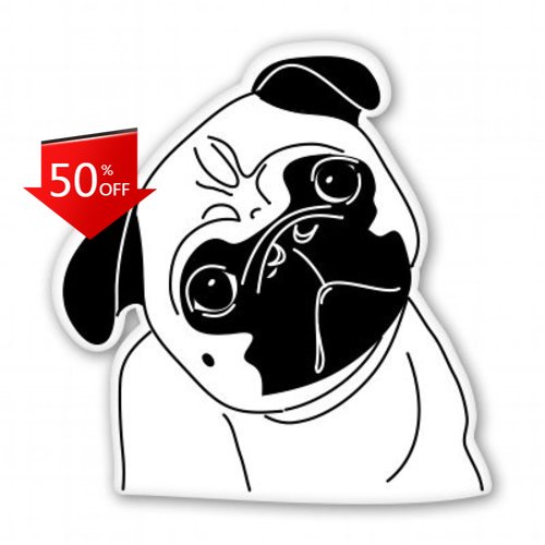 Laptop Unique Accessories - Wyjątkowa naklejka winylowa z motywem mopsa