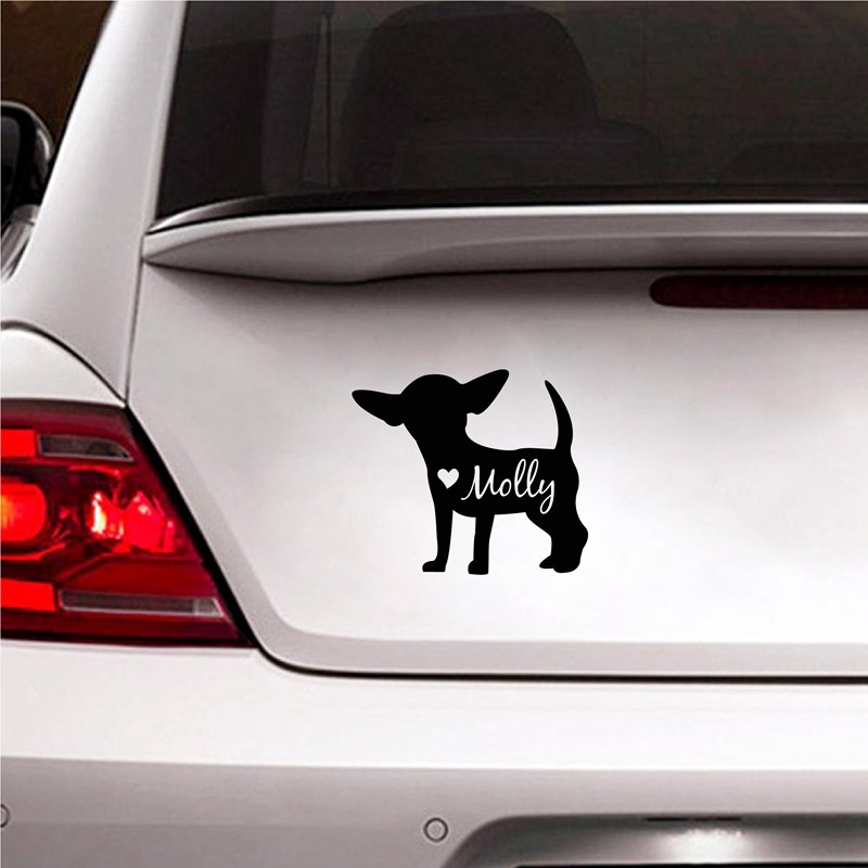 Laptop Accessories Name - Śliczna naklejka Chihuahua Spersonalizowana nazwa psa