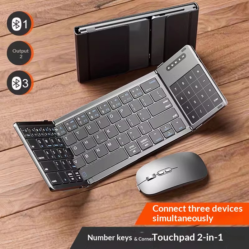 Laptop Ergonomic Accessories - Bezprzewodowa klawiatura Bluetooth Mengzu Tri Fold