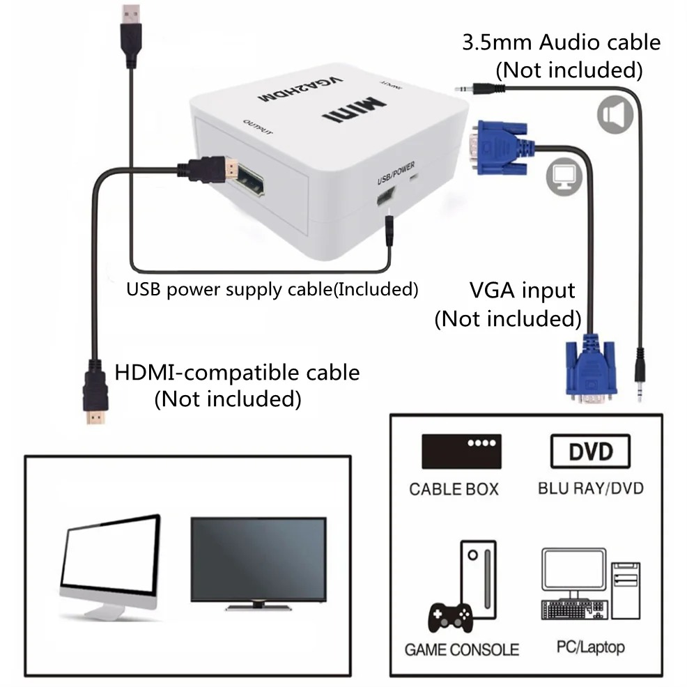 Konwerter VGA na HDMI Konwerte – Hdmi Vga Adapter recenzja i cena