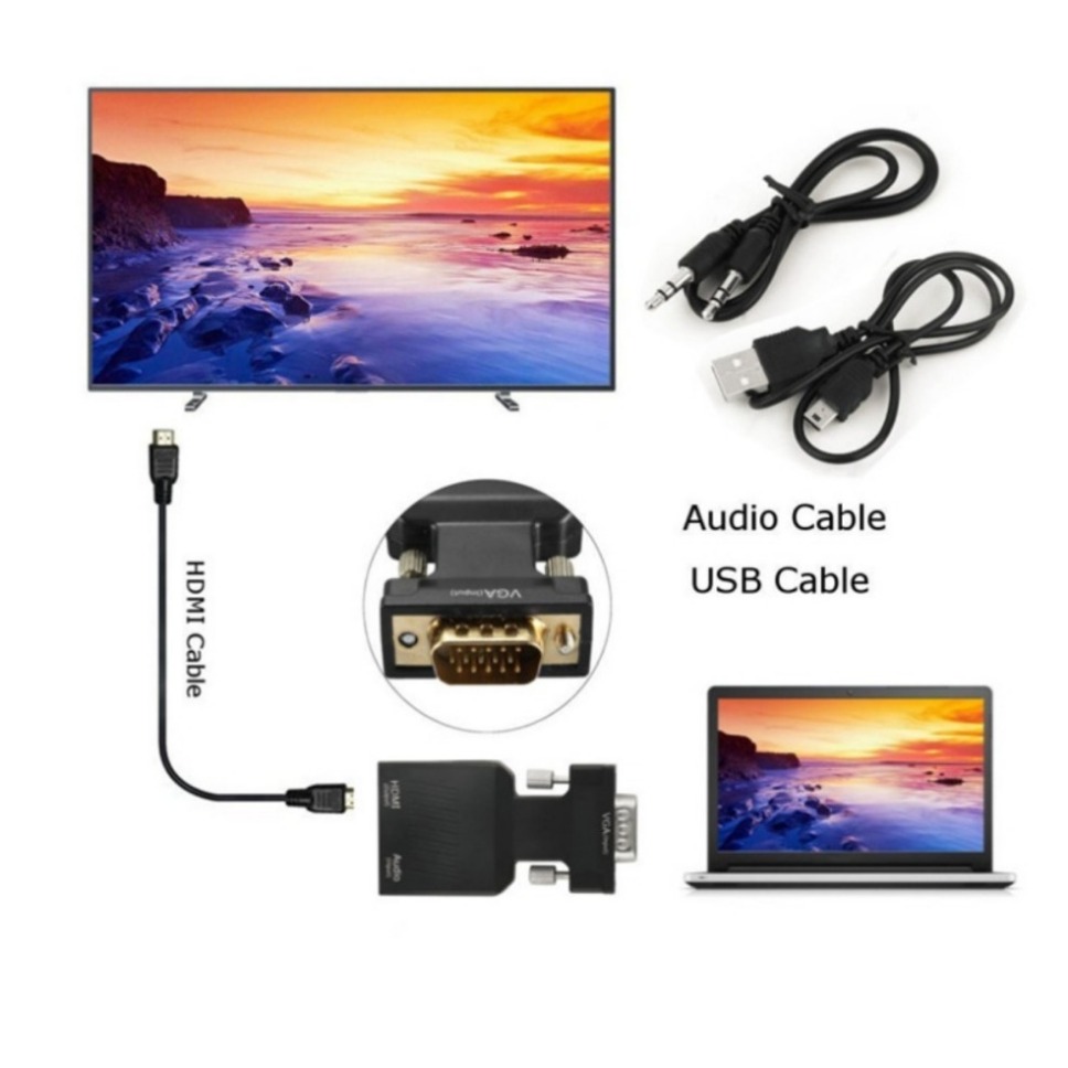 Konwerter 1080P VGA na HDMI z  – Hdmi Vga Adapter recenzja i cena