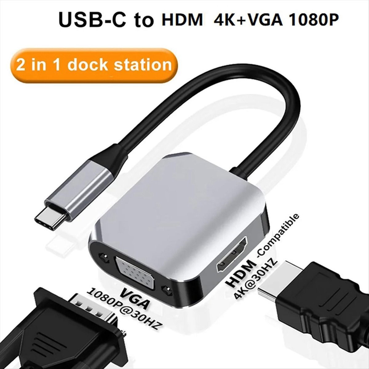 Stacja dokująca A14E USB C, ad – Hdmi Vga Adapter recenzja i cena