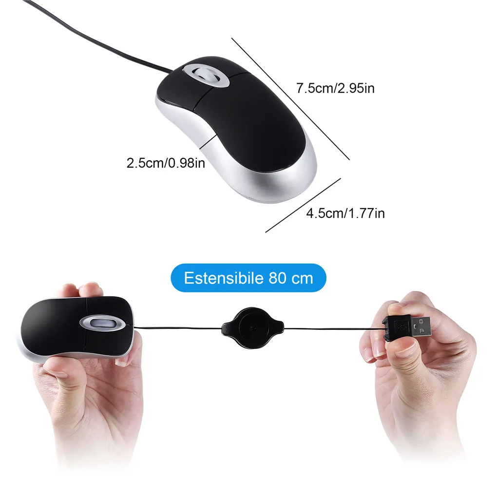 Przenośna Optyczna Mini Myszka – Laptop Electronics Accessories recenzja i cena